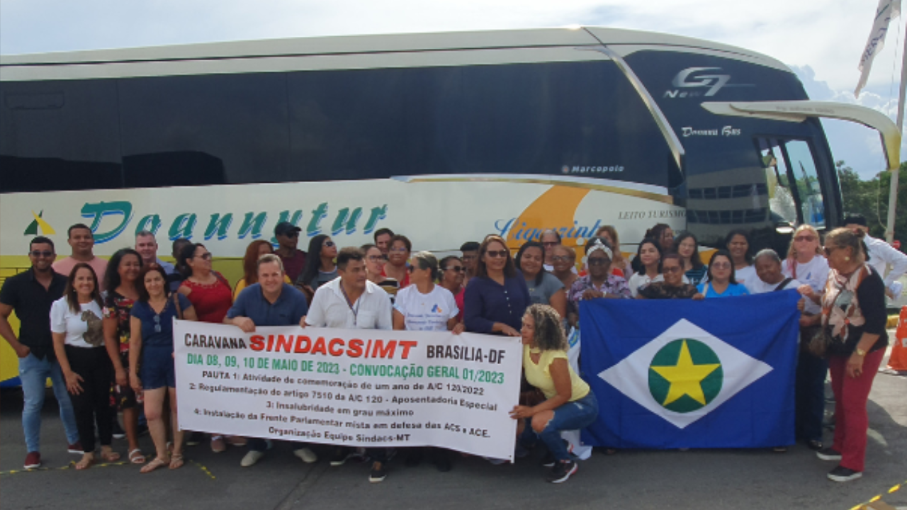 Caravana do SINDACS-MT em Brasília, com filiados mobilizados